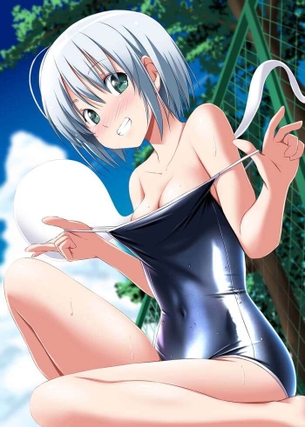 [東方][エロ画像]魂魄妖夢の使用済み水着を裏返して吸ったよ～♪