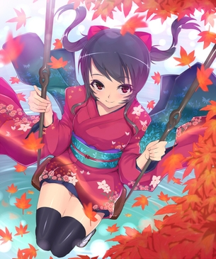 【二次】お正月なので和服着物姿の女の子の画像