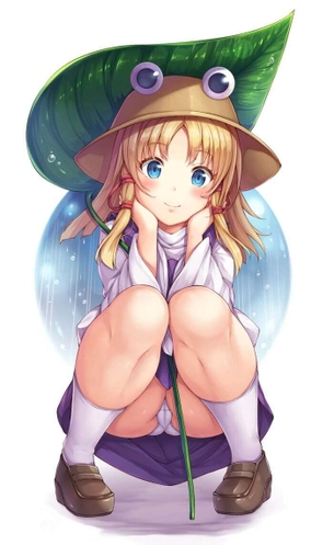 [東方][エロ画像]洩矢諏訪子がしゃがみパンチラしたよ～♪