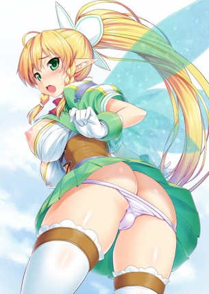 [SAO][エロ画像]リーファの服とパンツを下にずらしたよ～♪