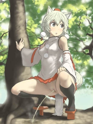 [東方][エロ画像]犬走椛の野ション(野外放尿)を盗撮したよ～♪