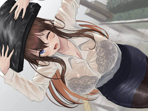 濡れ透けアピールの二次エロ画像