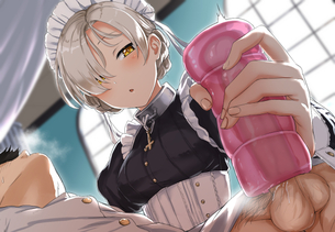 【二次エロ】女の子にオナホでしこしこされている二次エロ画像
