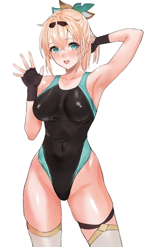 【二次】身体のラインがピタっと出ちゃう競泳水着を着た女の子の画像