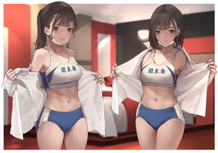 【画像】汗やば・・・運動部の健康的な女の子の、二次イラストがこちら