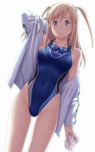 【二次】競泳水着を着て体のライン丸分かりな女の子の画像