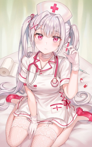 【画像】反則級にエロい、ナース服着た女の子【二次】