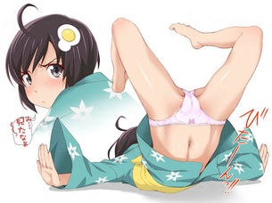 セリフ付きラッキースケベの二次元エロハプニング画像