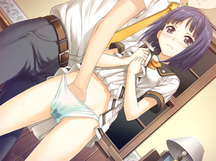 パンツに手を入れる着衣手マンの二次元エロ画像