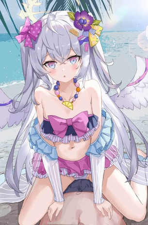フリフリが可愛いフレアビキニを着た美少女の萌えエロ画像