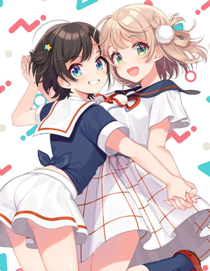 ふ、健全ですわーーー！こんな行為が許されるんですか？私も混ざりたいですわーっていう百合レズ少女の二次元エロ画像
