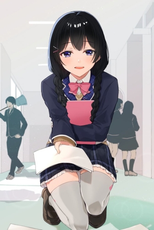 【制服JK】白ニーハイとか白ストッキングを履いた女子校生ちゃんの画像