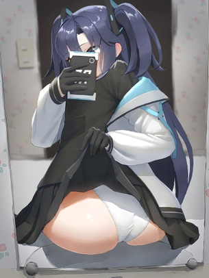 [ブルアカ][エロ画像]早瀬ユウカに純白パンチラで煽られたよ～♪