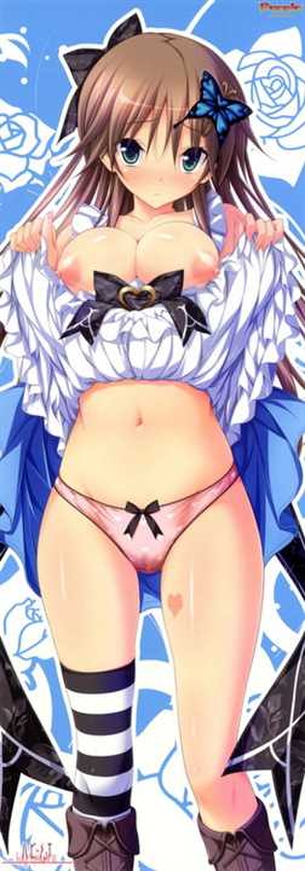 【たくし上げ】服をたくし上げて見せてくれる女の子の二次元エロ画像＆イラスト Part81