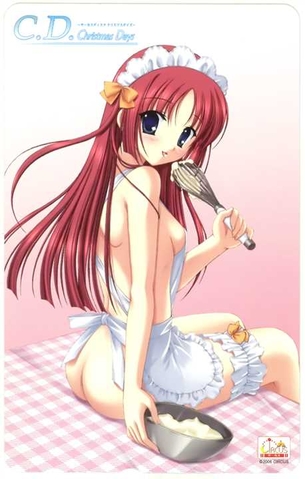 【裸エプロン】定番な裸エプロン姿の女の子の二次元エロ画像＆イラスト Part51