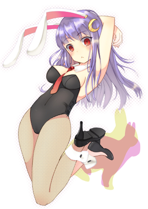 【二次】バニーガールさんの網タイツ美脚画像