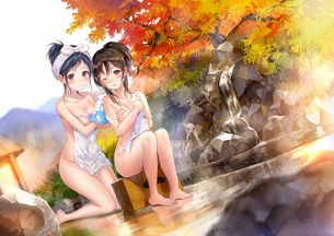 【エロ】温泉に入ってる女の子達の二次エロ画像１９【お風呂・温泉】