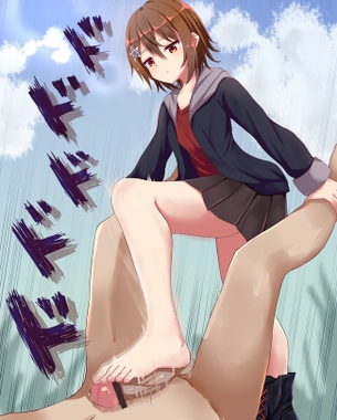 【エロ】女の子のありがたい御御足で扱かれてるエロ画像３６【足コキ】