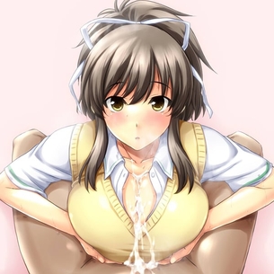 【エロ】服の隙間からちんちん挟んでる女の子のエロ画像４【着衣パイズリ】