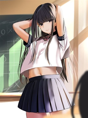 【ストレートヘア】さらさらストレートヘアが魅力的な女の子の二次元エロ画像＆イラスト Part17