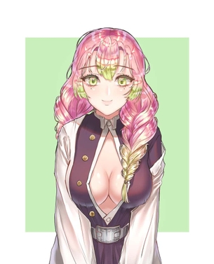 【鬼滅の刃】甘露寺蜜璃(かんろじみつり)ちゃんのエロ画像：イラスト その８
