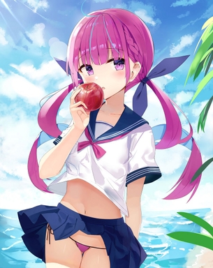【女子校生】暑いので、夏服が涼しげなセーラー服JKの画像【制服】