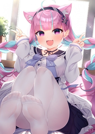 【二次】爪先の縫い目まで綺麗に描かれた白タイツ女子の画像【白スト】