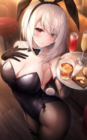 【二次】黒タイツ脚がエッチな可愛いバニーガールちゃんの画像【黒スト】