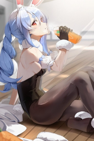 【兎田ぺこら】黒タイツ脚がせくしー可愛いぺこちゃんの二次画像【ホロ】