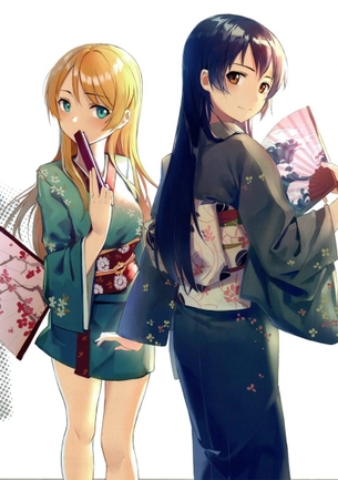 露出の多いセクシー着物のエロ画像