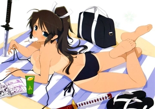 【日焼け跡】日焼けして水着の跡がくっきりしてる女の子の二次元エロ画像＆イラスト Part15