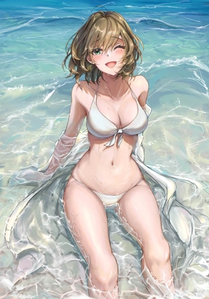 白ビキニの透明感あふれるエロかわで尊い画像1