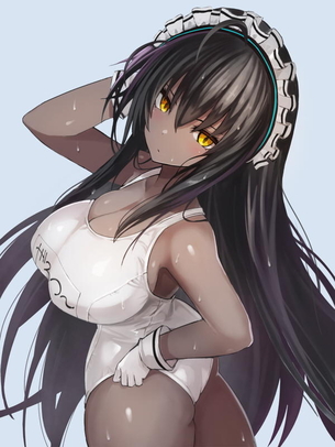 【白スク水】リアルでは見たことがない気がする白スクール水着女子画像