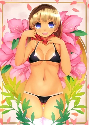 【日焼け跡】日焼けして水着の跡がくっきりしてる女の子の二次元エロ画像＆イラスト Part08