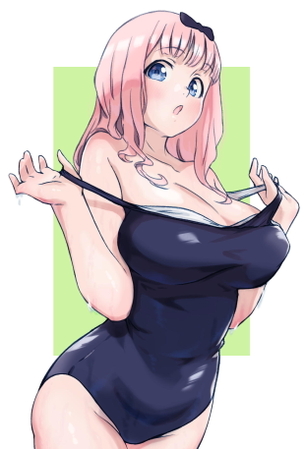 【スク水】アンバランスだがそれがよい、スクール水着姿の巨乳美少女画像