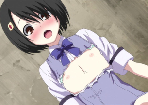 貧乳娘の着衣がビリビリに破れてる二次元エロ画像