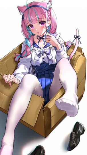 【ホロライブ】白タイツ脚がとっても可愛い湊あくあちゃんの二次画像