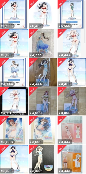 【悲報】ラブライブのエッチなアクリルスタンド、すごい値段で転売される