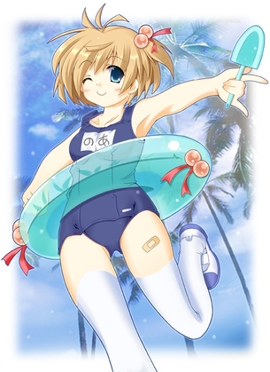 スクール水着＋ニーソックス装備の女の子の画像