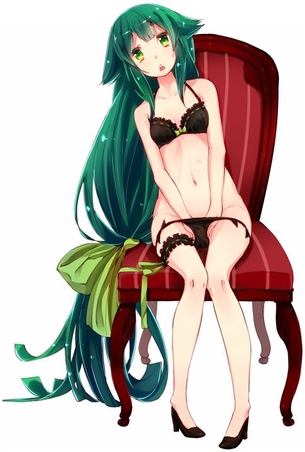 【緑髪】おしゃれでクールな緑髪の女の子の二次元エロ画像＆イラスト Part09