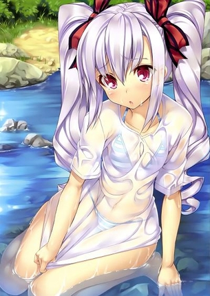 【透け着衣】濡れて体が透けちゃっている女の子の二次元エロ画像＆イラスト Part16