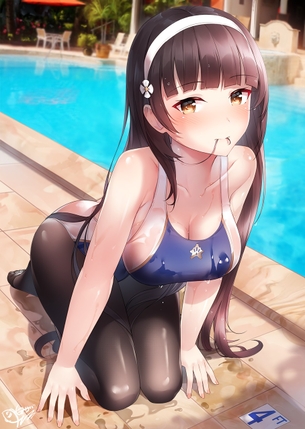 水に濡れた競泳水着がエッチな感じになってる女の子の非エロ微エロ画像
