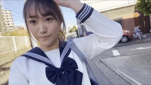 【AV画像GIF】若宮穂乃 彼氏と放課後ラブラブセックスするセーラー服JK 22枚