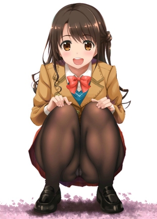 【黒ストJK】透け感が丁度良いデニール数の黒タイツ女子校生画像
