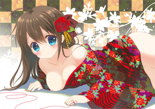 おっぱいがこぼれ落ちそうな和服や浴衣の二次エロ画像まとめ！