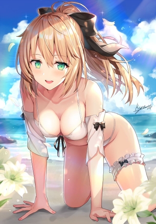 ビキニを着た健康的な二次元美少女のエロ画像7