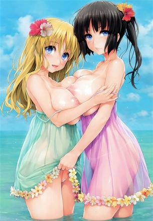 【日焼け跡】日焼けして水着の跡がくっきりしてる女の子の二次元エロ画像＆イラスト Part17