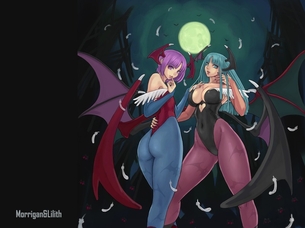 【虹画像】モリガンとリリスのパンスト＆タイツ＆ニーソ画像集 part5