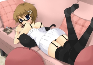 【虹画像】縞ニーソックスの女の子の画像集 part1