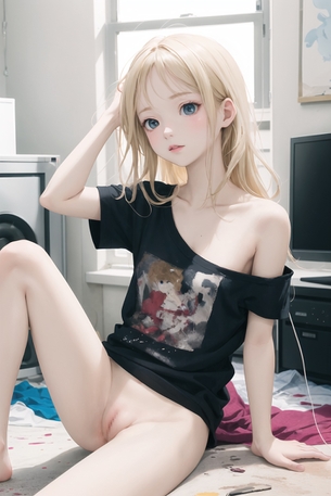 【AI】自室で油断しまくってる乱れた服の女の子の姿がエロい！